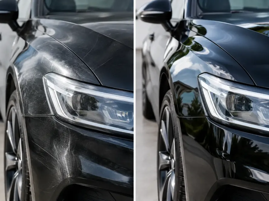 Real Paint Correction Results on Black Cars